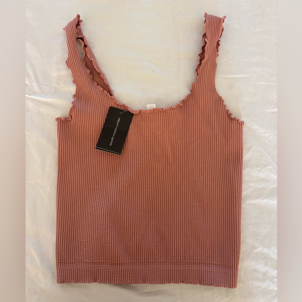 South Moon Under Ribbed Tank Top in Rose